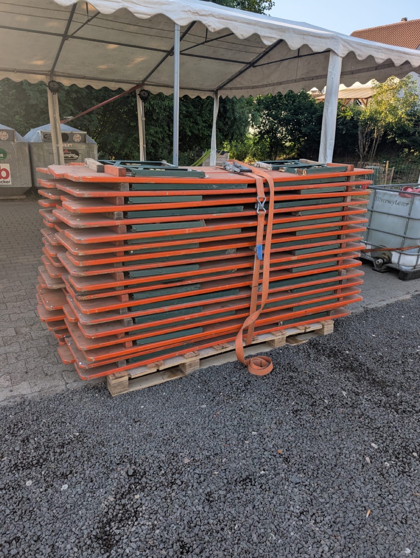 Biertischgarnituren für eine Veranstaltung